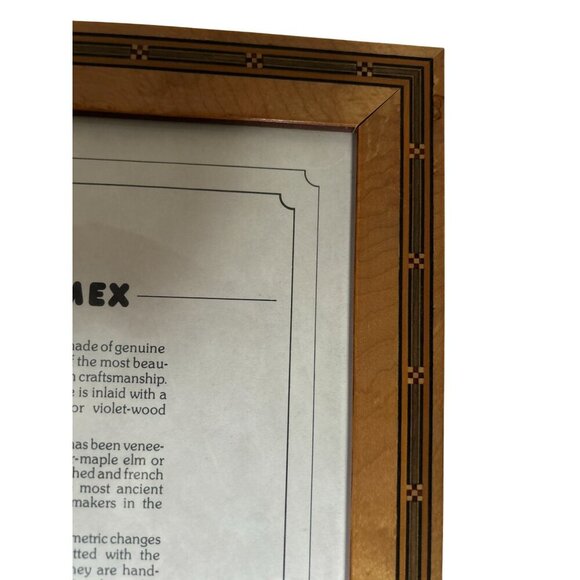EURAMEX Photo Frame Made in France Large Wooden Marquetry Inlay Rose-wood 12" - Picture 6 of 13